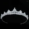 Haarspeldjes Kroon HADIYANA Trendy Waardige Vrouwen Bruiloft Accessoires Zirconia Luxe Sieraden BC5534 Couronne De Mariage