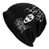 Berets Junted Black Metal Herbst Winter Mützen Skullies Caps Mann Hip Hop Warm Dual-Use-Motorhaube Strickmütze