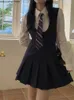 Set di abbigliamento Giappone Kawaii School Student Uniform Women Coreano Ragazza carina JK Cosplay Autunno Camicia bianca e abito sottoveste a pieghe