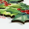 Decorative Flowers Christmas Front Door Sign Wooden Flated Bowtie Welcome Wreath