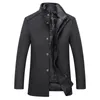 Men's Wool Blends Winter Warm Blend Coat Men Thick Overcoats Topcoat Mens Single Breasted Jackets And Coats With Adjustable Vest 231102