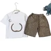 New spring summer children set T-shirt pants pure cotton fashion personality style 2-piece set Size 90cm-160cm B8