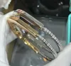 Bracciale di alta qualità tendenza marchio gioielli di lusso braccialetti per le donne Classici geometrici zircone blocco regalo di anniversario in oro rosa 231101