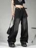 Damesjeans High Street American Washed Retro Y2K Gothic Fashion Stiksels Silhouet Rechte wijde pijpen voor heren en dames 231101