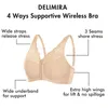 Bra's Full Coverage Wire Free Floral Lace Plus Size Front Clre Bra Cotton Racerback White Black Beige Underwear DD E F G H 231102