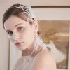 Hair Clips White Feather Bridal Headband With Earrings Crystal Wedding Crown Pearls Jewelry Handmade Women Headpiece