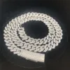 15mm fino hip hop d cor moissanite diamante masculino colar cubano 925 prata esterlina corrente de ligação impecável
