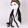 Afrikanische jamaikanische Rasta-Mütze mit Zöpfen, europäisch-amerikanische gestrickte Baskenmütze für Party, Cosplay, Mann und Frau