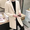 Women's Wool Blends Men's Woolen Coat Fashion Midlength Boutique Pure Color Business Casual Highend Slim Size S5XL 231101