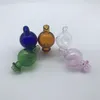 Tappo in carburatore a bolle di vetro con foro direzionale 2 pezzi 6mm Quarzo Dab Terp Perle Palline per chiodi Banger termici al quarzo Bong in vetro Dab Rigs ZZ