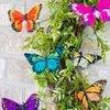 Guirlande de fleurs décoratives, couronne de papillons, décor de vacances vert pour porte d'entrée de printemps, lierre artificiel en plastique, simulation de décoration, 18 pouces