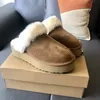 scarpe da casa pantofole pantofole da donna firmate stivali da neve pelosi piatti caldi in cotone invernale con scatola