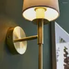 Lampes murales American Modern Light Simple Chambre Tête de lit TV Allée Homestay Tissu haut de gamme