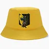 Beretten Anime Attack on Titan Shingeki No Kyojin Bucket Hats Sun Beach Fisherman Caps Sunhat Panama Bob Hat Gorras Sunscreen Snapback