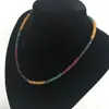 Chokers Natural Emeralds Rubies Sapphires 3x4mm Beads Women Luxury Necklace About 45cm Varnish Preciosas Stone 231101