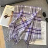 Scarves 100% Wool Scarf For Women Men British Style Tartan Plaid Cashmere With Tassel Female Winter Warm Neck Shawl 231101