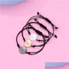 Chain Link Bracelets Family Friendship Couple Bracelet For Women Fashion Charm Adjustable Woven Rope Friend Mom Sister Jewel Dhgarden Dhaks