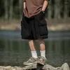 Men's Shorts Three Dimensional Large Pocket Baggy Cargo Summer Retro Casual Elastic Rope Sports Function Day Five-Quarter Pants