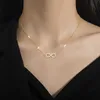 Collier pendentif infini Simple en acier inoxydable pour femmes, classique, porte-bonheur, Zircon, je t'aime pour toujours, bijoux cadeau d'anniversaire