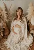 Платья для беременных Boho Кружевное платье для беременных на лето Фотосессия Длинные фотосессии беременности Платье Летающее платье Беременная женщина Baby Shower Ткань Q231102