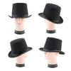 Breda Brim Hats Bucket Top Hat For Adult Children Cylinder Party Costume Fedora Magician Carnival Rave 231101