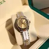 Med låda kvinnors klockor automatiska mekaniska 31 mm full rostfritt stål 2813 rörelse titta på kvinnor diamant is ut datejust wristwatch woman lady wristwatches