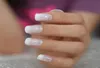 24 pz Ombre Jelly Bianco Francese Unghie Finte Squoval Quadrato UV Falsa Stampa sulle Unghie per Ragazza Copertura Completa Finger Wear Nail Art Tips8849993