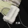 Fada multidão coelho fúria pequeno quadrado diamante incrustado caixa saco outono inverno pelúcia água diamante pérola mão carregando crossbody saco 231102