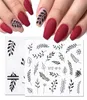 Water Nail Stickers Decal Black Flowers Leaf Transfer Nails Art Decorations Slider Manicure Watermark Foil Tips9217054