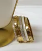 Bangle Waterproof Cubic Zirconia Bangles rostfritt stålarmband 18K Guldpläterade smycken för kvinnor Factory Wholesales Anpassa