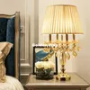 Lampade da tavolo Lampada moderna in cristallo 4 bracci D40cm H68cm Camera da letto di lusso Comodino Decorazione domestica europea