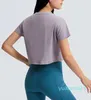 Dessus de Yoga chemise coton sport décontracté à manches courtes t-shirt entraînement intérieur séchage rapide respirant débardeur pour les femmes