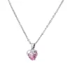 Gioielli all'ingrosso con collana a catena da tennis con zirconi cubici a forma di cuore di diamanti rosa di alta qualità