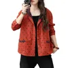 Vestes pour femmes manteau printemps automne 2023 coton lin cardigan veste littéraire rétro chemisier décontracté imprimé vêtements d'extérieur femme haut