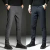 Мужские брюки 2023, повседневные мужские брюки из матовой ткани, деловой длинный костюм, мужские эластичные прямые официальные брюки