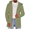 Men's Jackets Work Coats And Checke Jacket Men Winter Warm Solid Color Pockets Hooded Coat Thickened