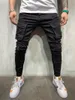 Jeans femininos preto motociclista carga jeans homens multi-bolso slim fit joggers calças homens rasgados buraco motocicleta streetwear denim lápis calças 231102