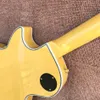 Anpassad butik, tillverkad i Kina, högkvalitativ gul elektrisk gitarr, bindning, svart plockskydd, guldhårdvara, gratis frakt