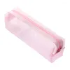 Sweet Mesh Storage Pouch Clear Marker Pencil Case Organizer Stationery Bag Holder Solid Color For Student Office Worker