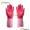Équipement de protection individuelle pour les entreprises en gros cuisine gants de nettoyage ménager lave-vaisselle lavage des mains en caoutchouc épais Waterpr Dhtsm