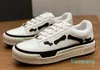 Low Skel Top Hombre Zapatillas Zapatos Plataforma Zapatillas Blanco Negro Cuero Suela De Goma Hombre Mujer Fiesta Boda