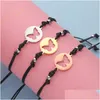 Bracelets à maillons de chaîne Fnixtar 10pcs rond en acier inoxydable bracelet papillon chanceux corde tressée charme réglable pour couple juif Dhgarden Dhtfm