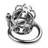 Male Stainless Steel Chastity Device Cock Cage Penis Restraints Lock Cock Ring Sex Toys