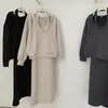 Vestidos de trabajo, conjuntos de vestidos, Vestidos sexis para Mujer, trajes elegantes que combinan con todo, 2 piezas de otoño, liso, coreano, para Mujer, fiesta, Club nocturno