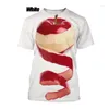 Herr t-skjortor sommar mode frukt 3d utskrift äpple unisex casual short hylsa rund hals topp t-shirt