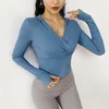 Yoga Outfits Loose Sports Tops Gym Wome Long Sleeve Hoody Crop Top Workout With Tumb Hole Quick Dry High Quality Pink Shirts