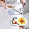 Tapis Pads Ups Sublimation Céramique Voiture Coaster Tasses Mat Pad Thermique Pare-chocs Blanc Blanc Transfert De Chaleur Absorber L'eau Tasse Coasters Blanc Dhlts