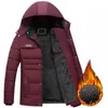 Мужские пуховые парки, толстая теплая зимняя парка для мужчин, мужская ветрозащитная куртка с флисовым капюшоном, пальто-карго, уличная одежда в стиле милитари, однотонное пальто XL4XL 231102