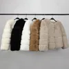 Dames bont faux 2023 jas luxe merk winterjas dames elegante dikke warme bovenkleding streetwear nep konijn mode jhgyug 231101