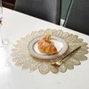 New thickened pvc west table mat American hollow Christmas placemat hot gold coaster fashion heat insulation mat